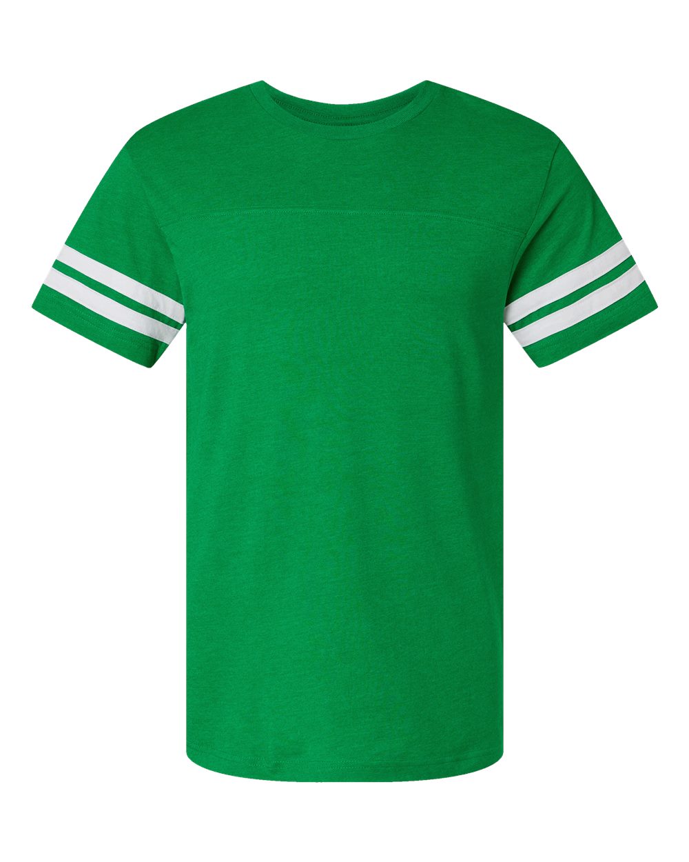 Front View of Vintage Green/ White Football Fine Jersey Tee - 6937