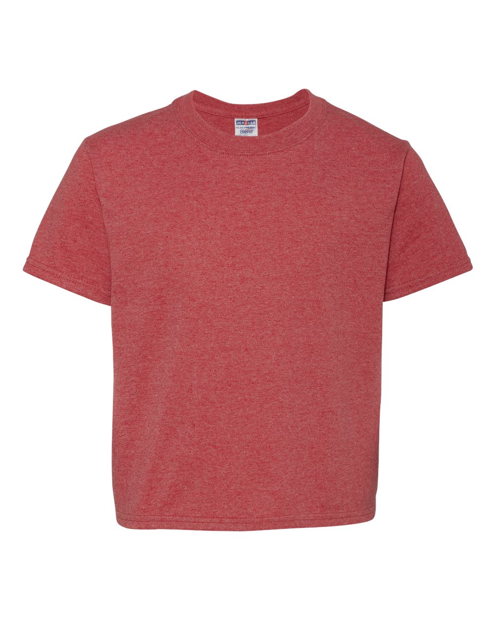 Front View of Vintage Heather Red Dri-Power® Youth 50/50 T-Shirt - 29BR