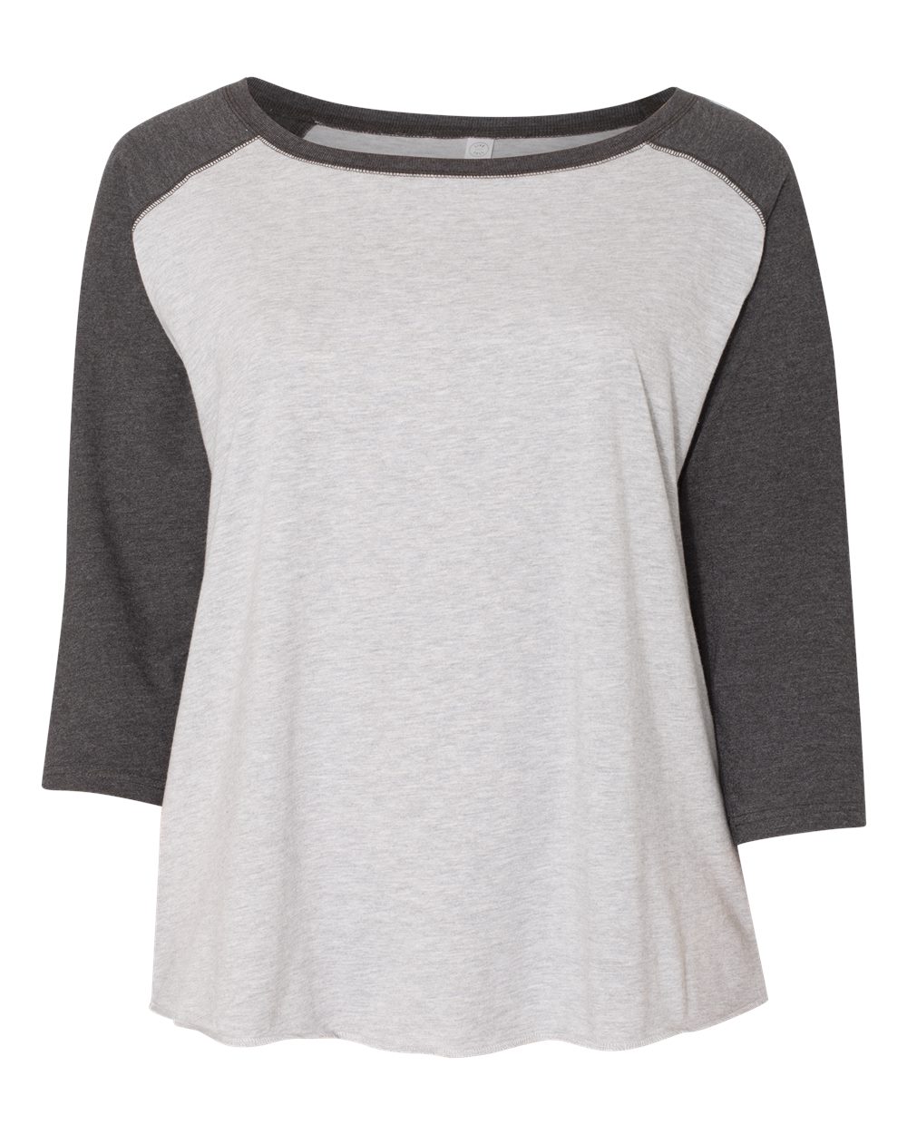 Vintage Heather/ Vintage Smoke Curvy Collection Women's Baseball Three-Quarter Sleeve Tee - 3830