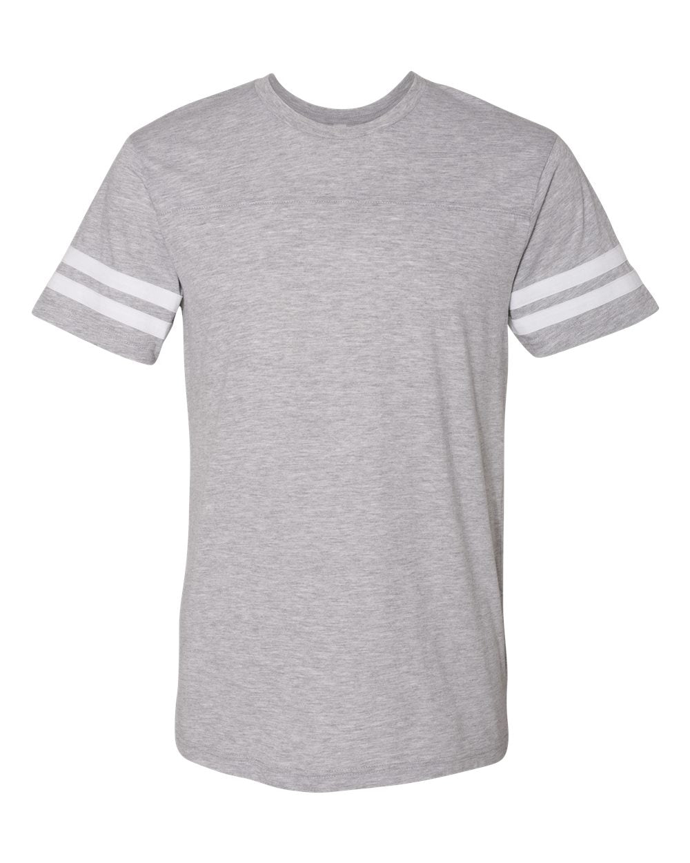 Front View of Vintage Heather/ White Football Fine Jersey Tee - 6937