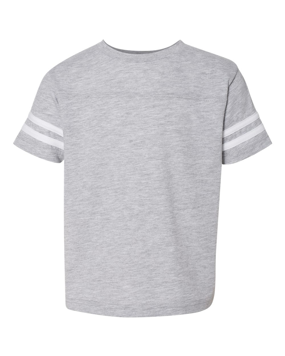 Front View of Vintage Heather/ White Toddler Football Fine Jersey Tee - 3037