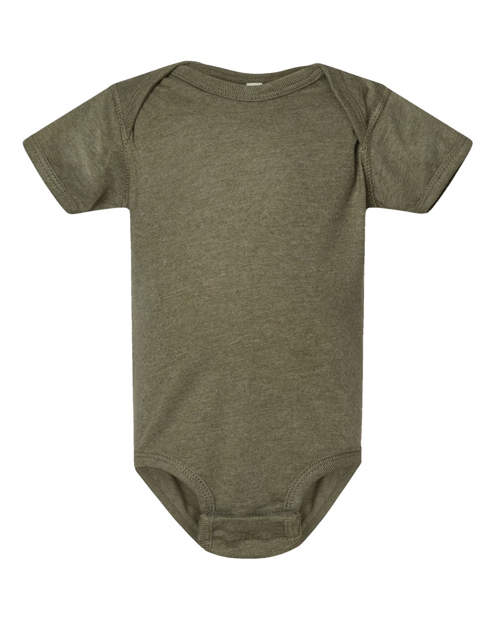 Front View of Vintage Military Green Infant Fine Jersey Bodysuit - 4424