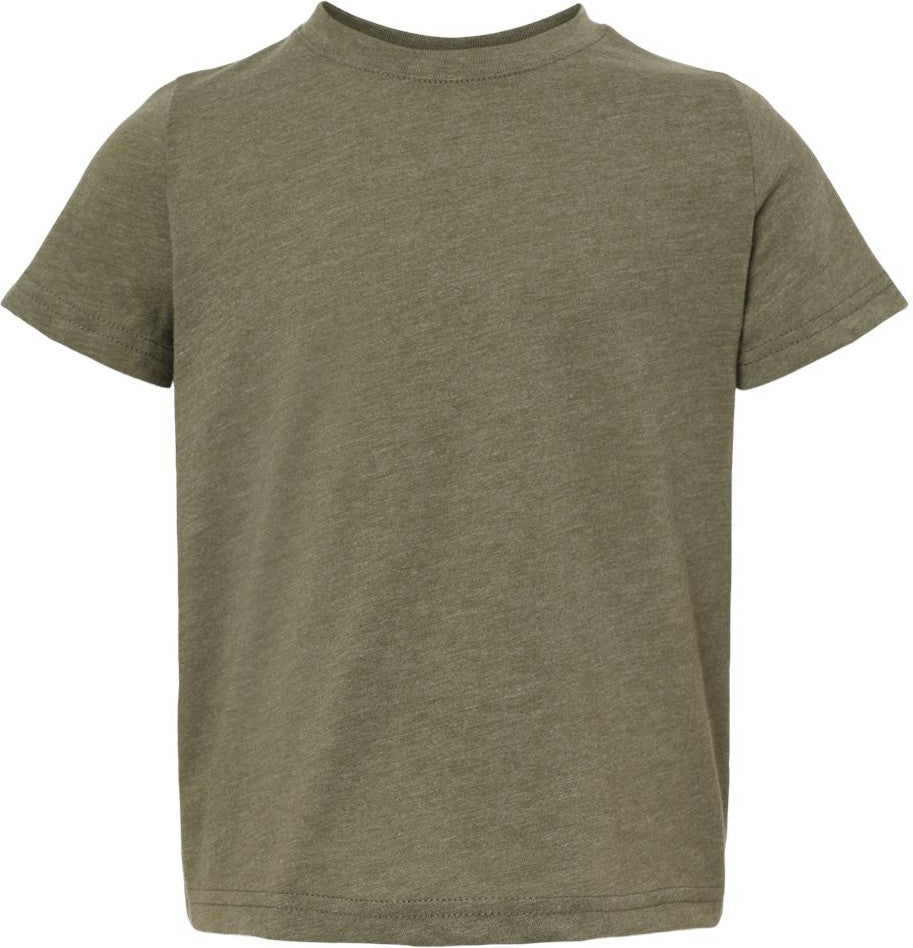 Front View of Vintage Military Green Toddler Fine Jersey Tee - 3321