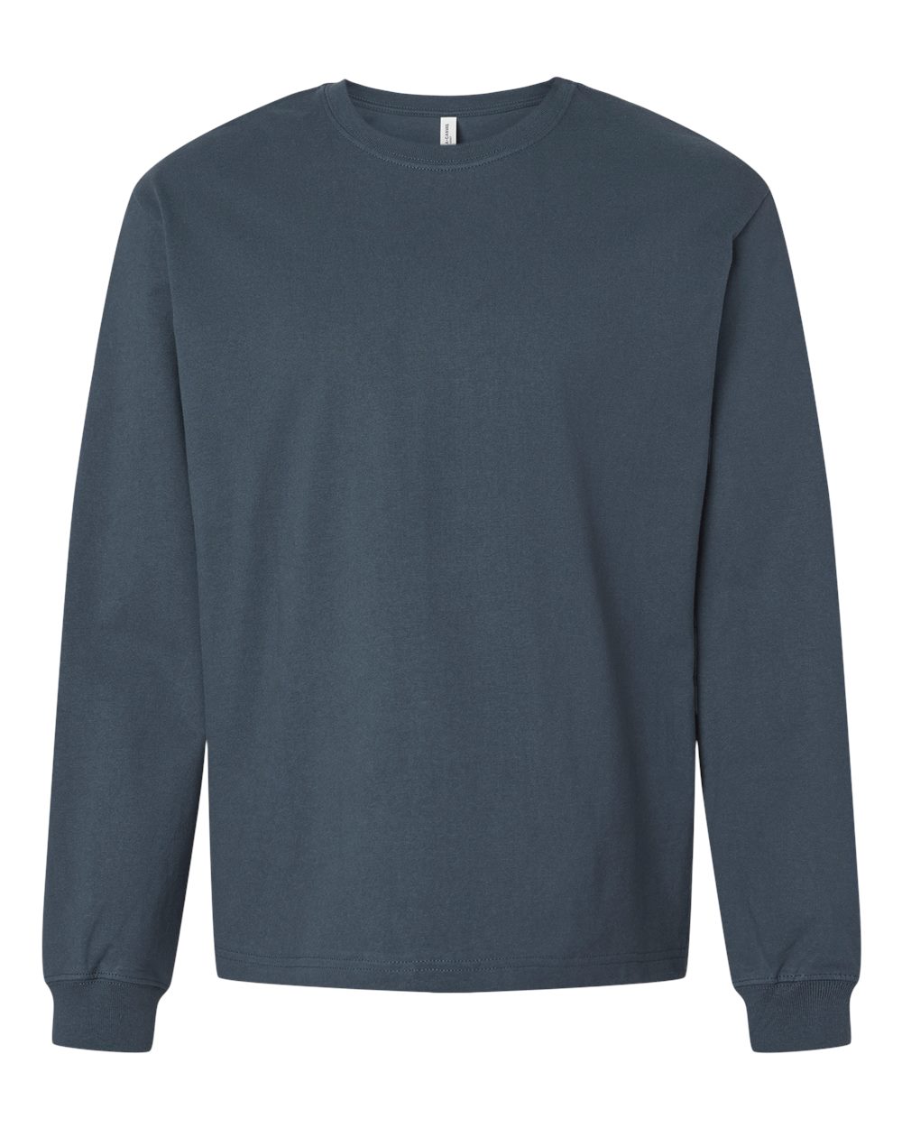 Front View of Vintage Navy 7.5 oz Heavyweight Long Sleeve Tee - 4651