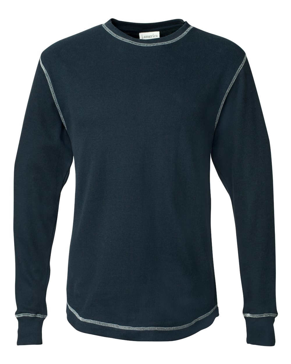 Front View of Vintage Navy/ Vintage White Vintage Thermal Long Sleeve T-Shirt - 8238
