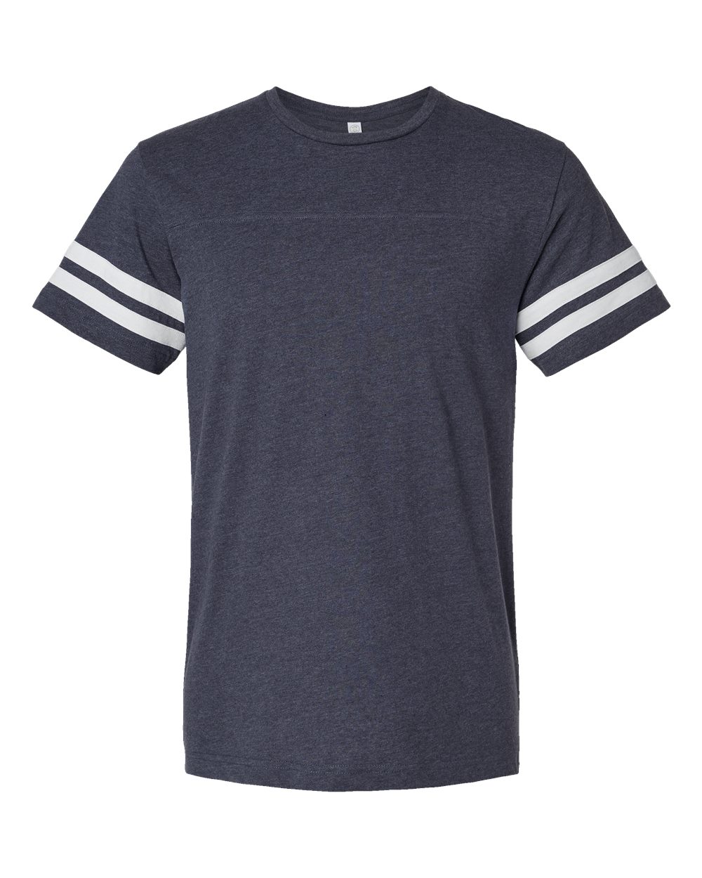 Front View of Vintage Navy/ White Football Fine Jersey Tee - 6937