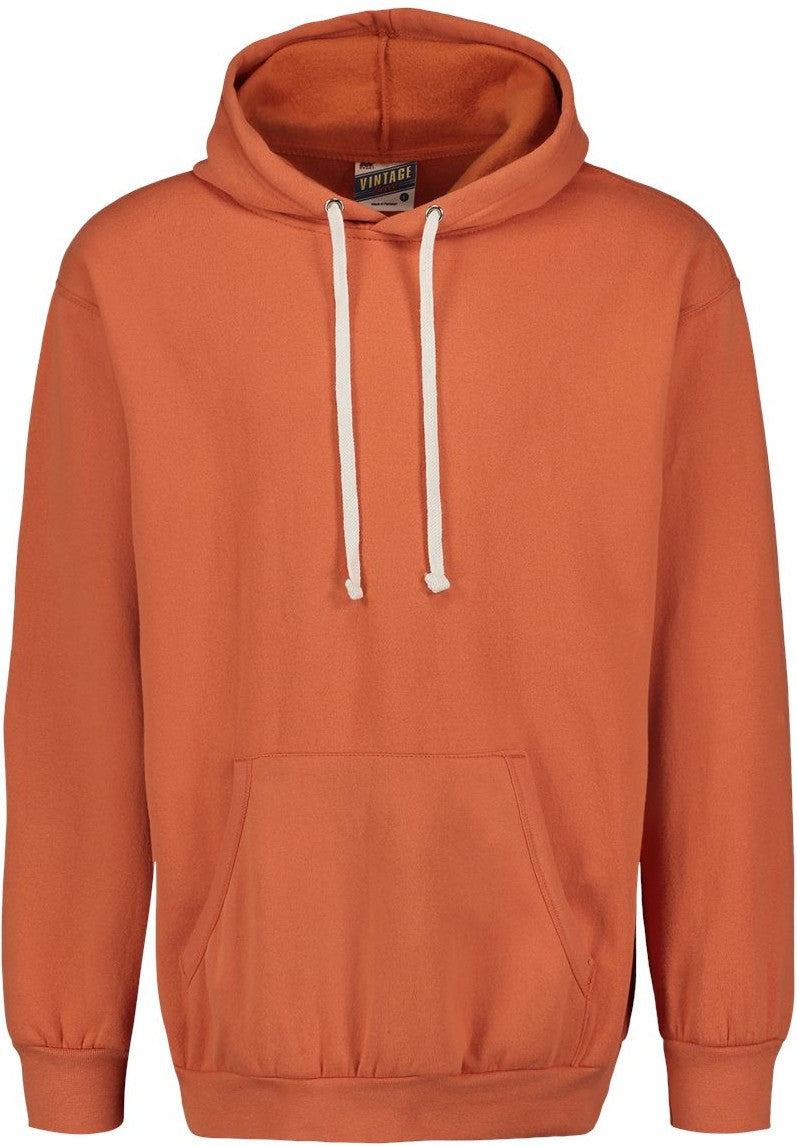 Front View of Vintage Orange Vintage Fleece Hooded Sweatshirt - 1478