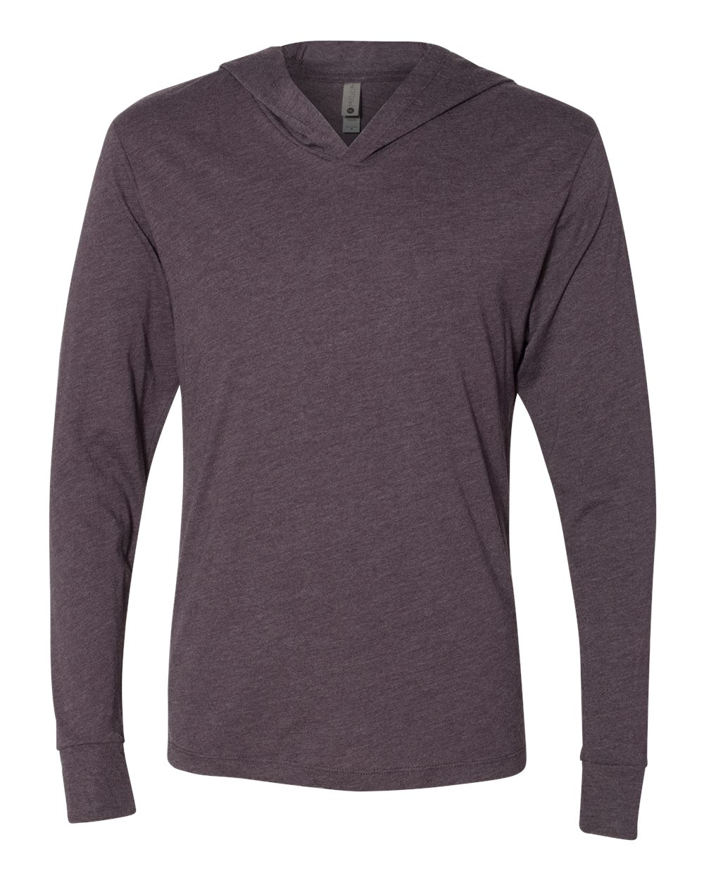Front View of Vintage Purple Triblend Hooded Long Sleeve Pullover - 6021