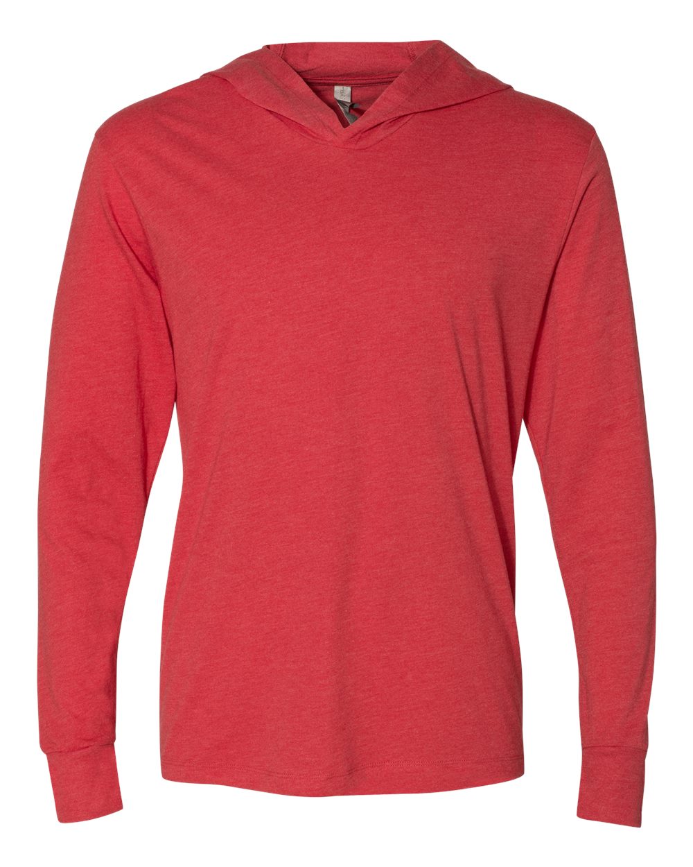Front View of Vintage Red Triblend Hooded Long Sleeve Pullover - 6021