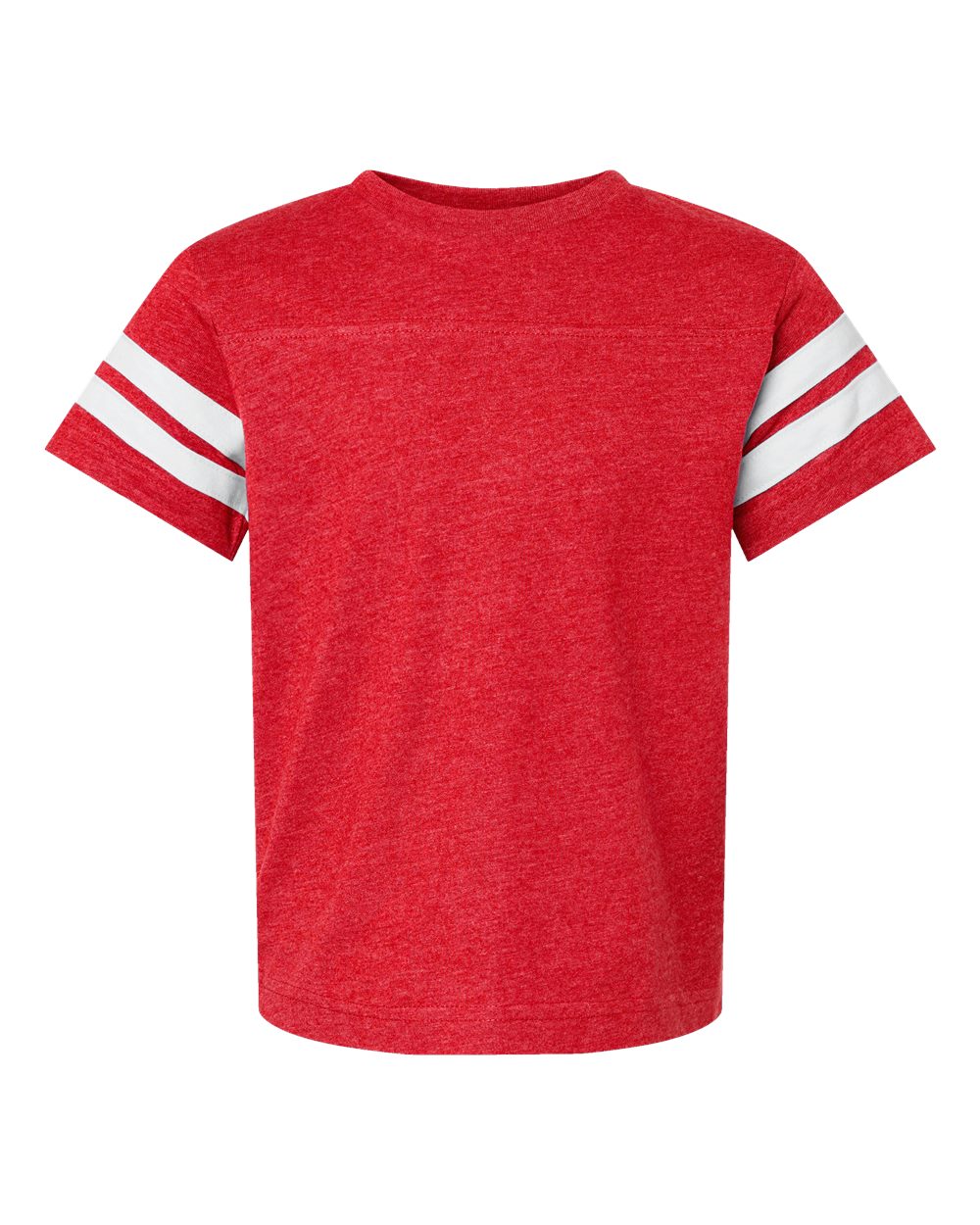 Front View of Vintage Red/ White Youth Football Fine Jersey Tee - 6137