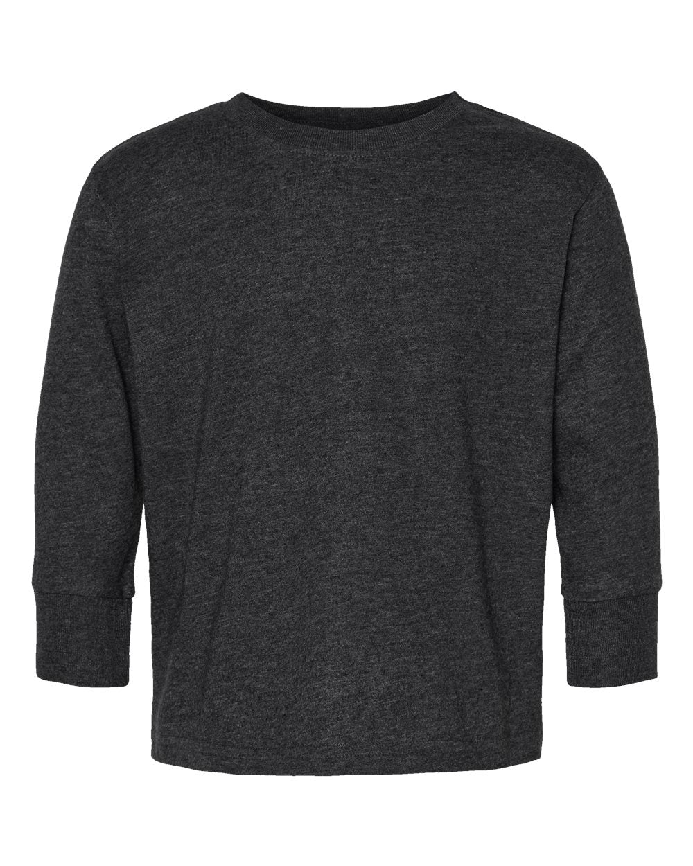 Front View of Vintage Smoke Toddler Fine Jersey Long Sleeve Tee - 3302
