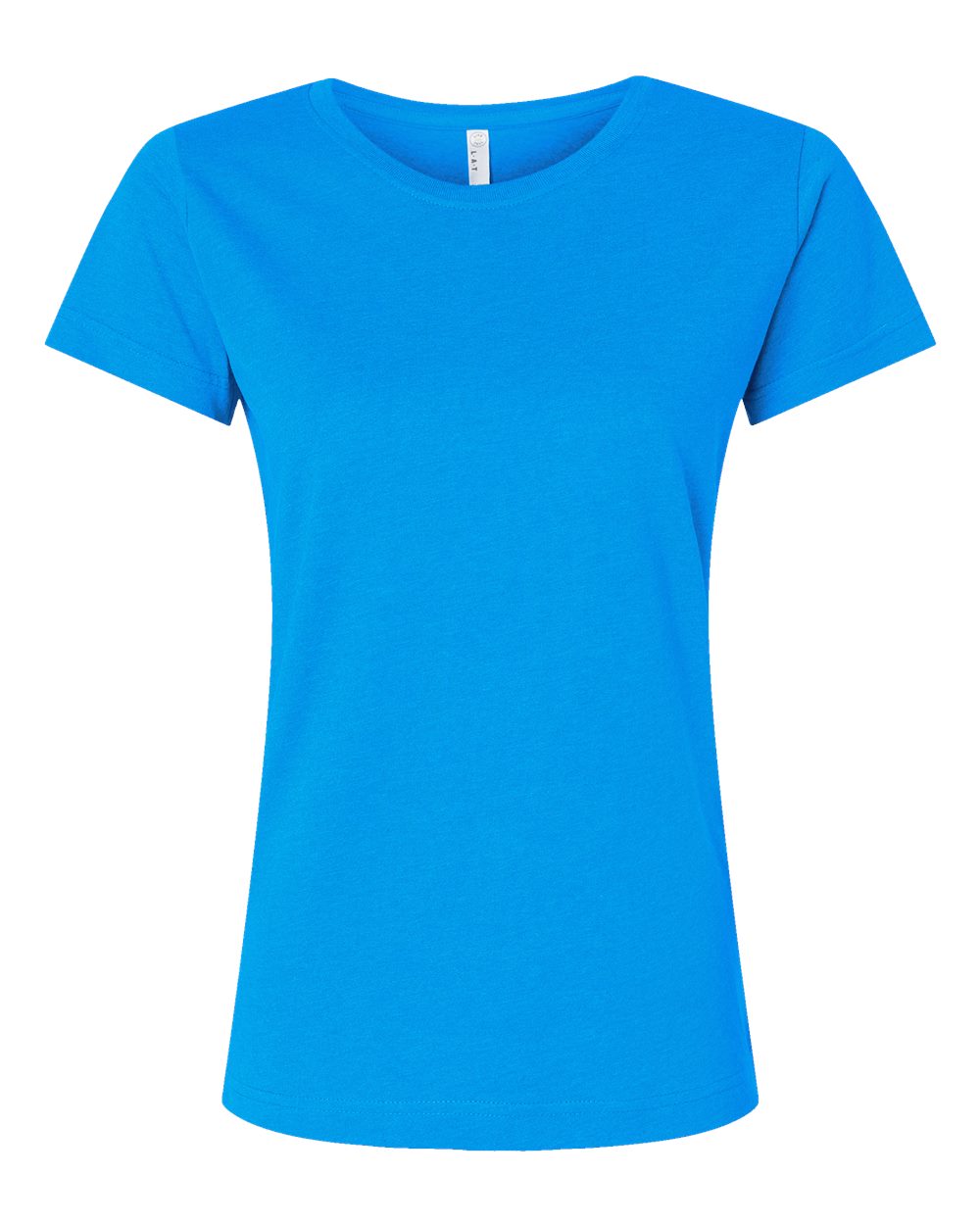 Front View of Vintage Turquoise Women's Fine Jersey Tee - 3516