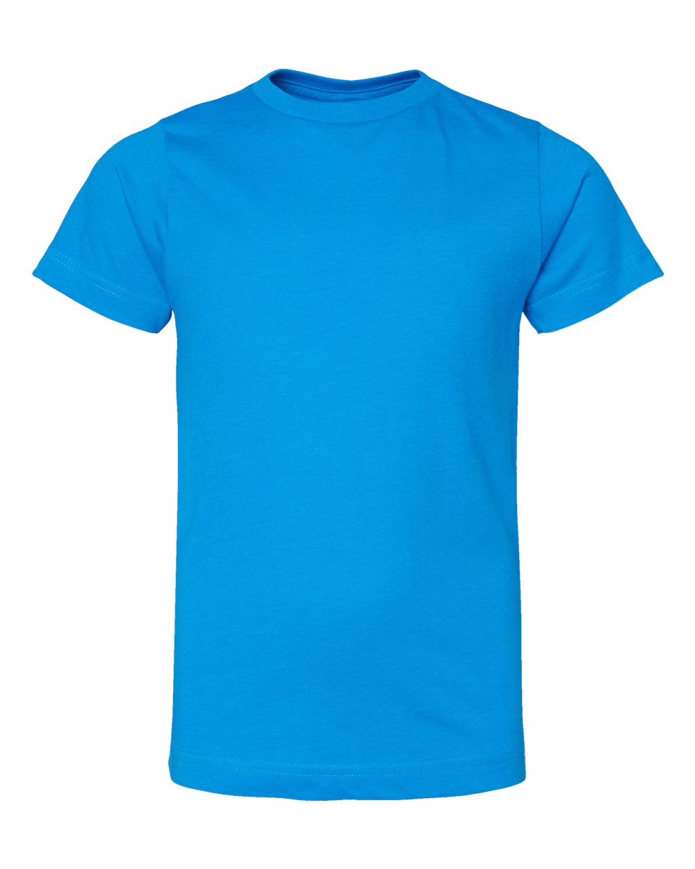 Front View of Vintage Turquoise Youth Fine Jersey Tee - 6101