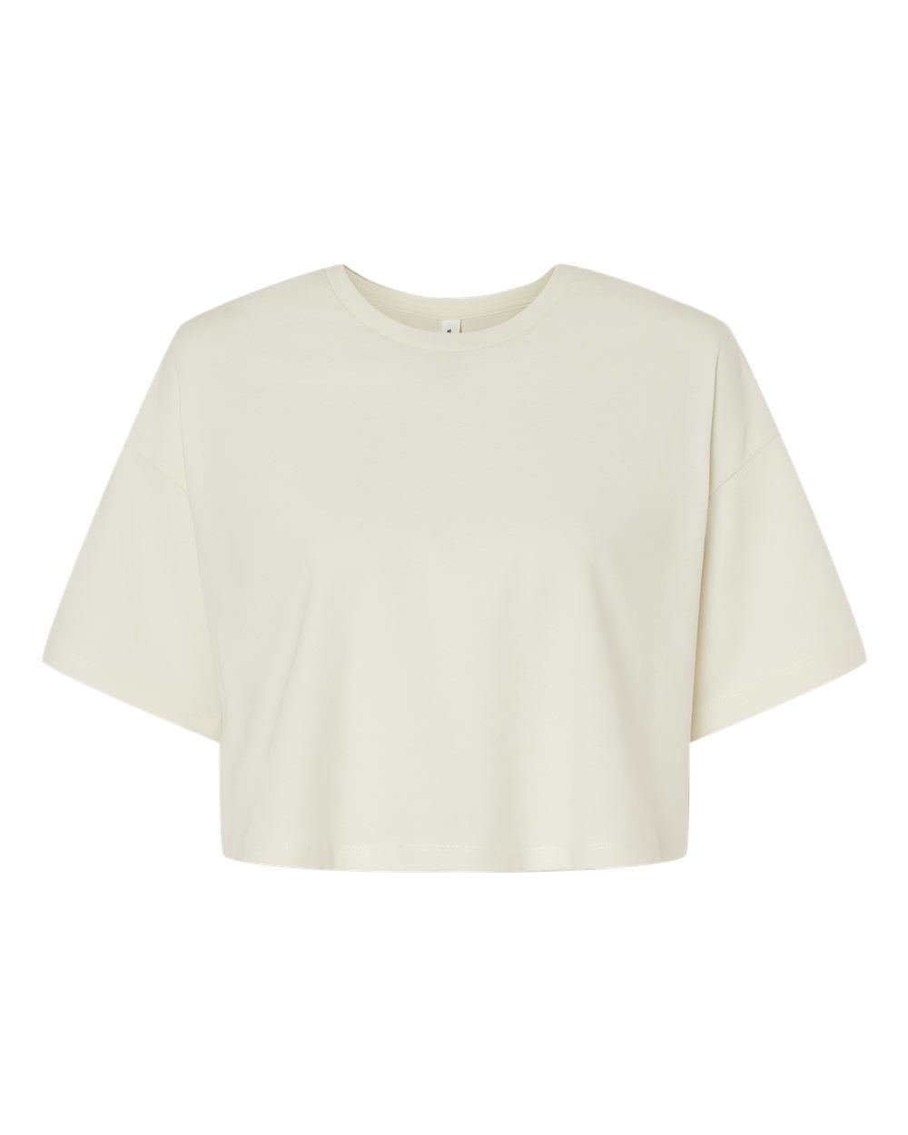 Front View of Vintage White Women's Jersey Crop Tee - 6482