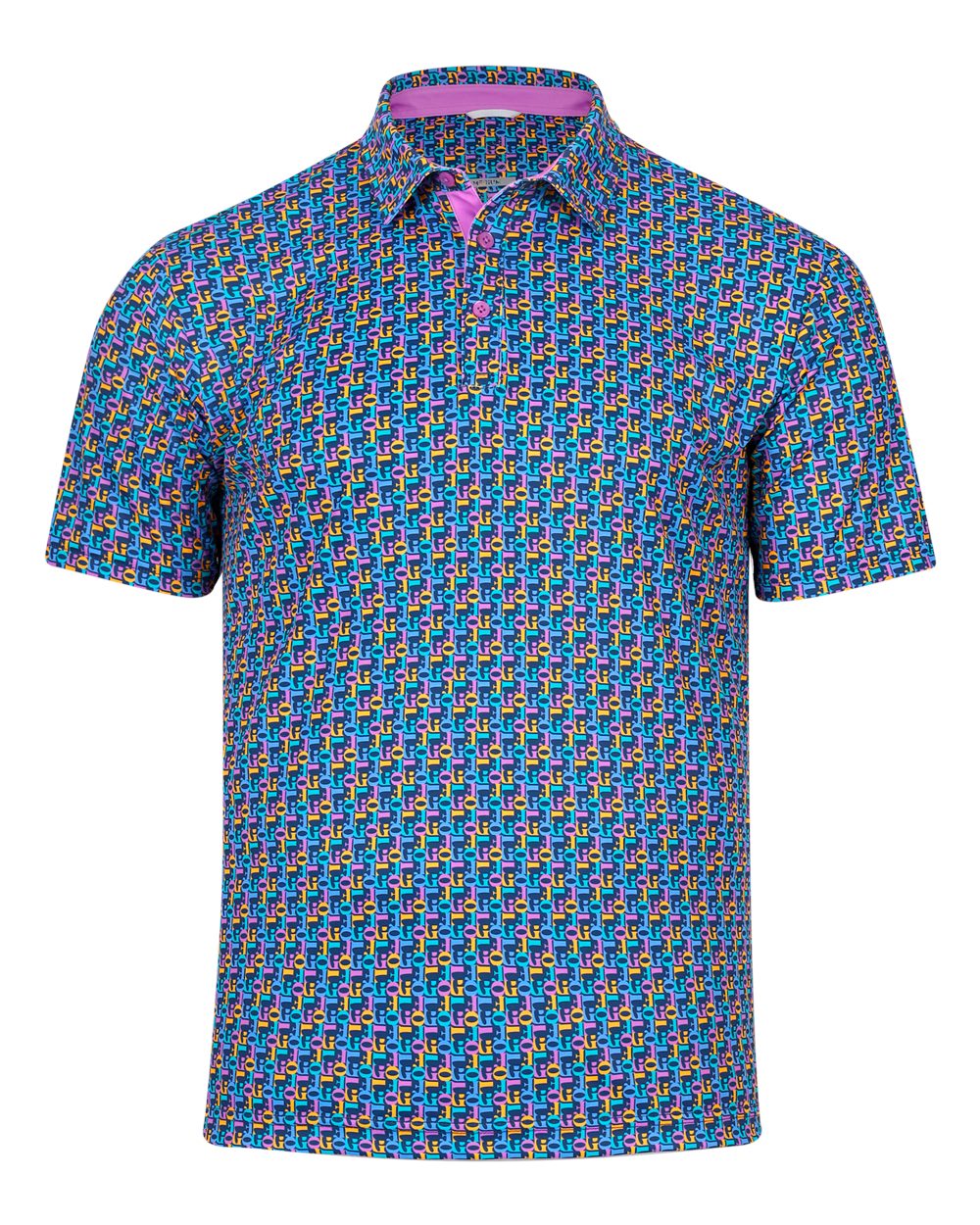 Front View of Violet Men's Slomo Polo - SW1020