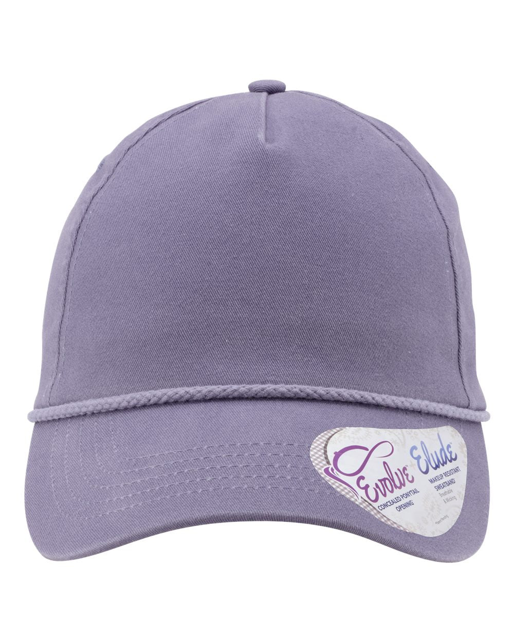 Front View of Violet/ Snow Leopard Women's Washed 5-Panel with Rope - MAYA