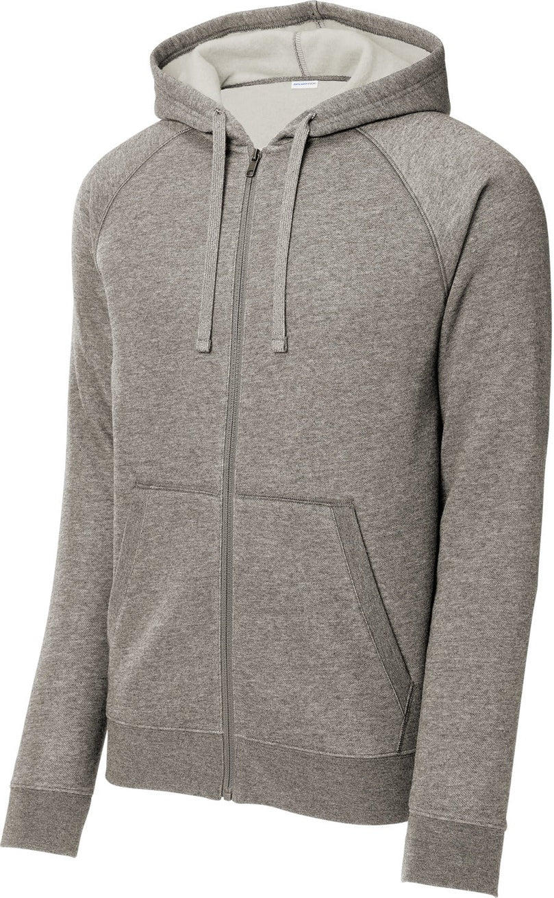 Front View of VtgHtr Sport-Tek Drive Fleece Hooded Full-Zip STF201