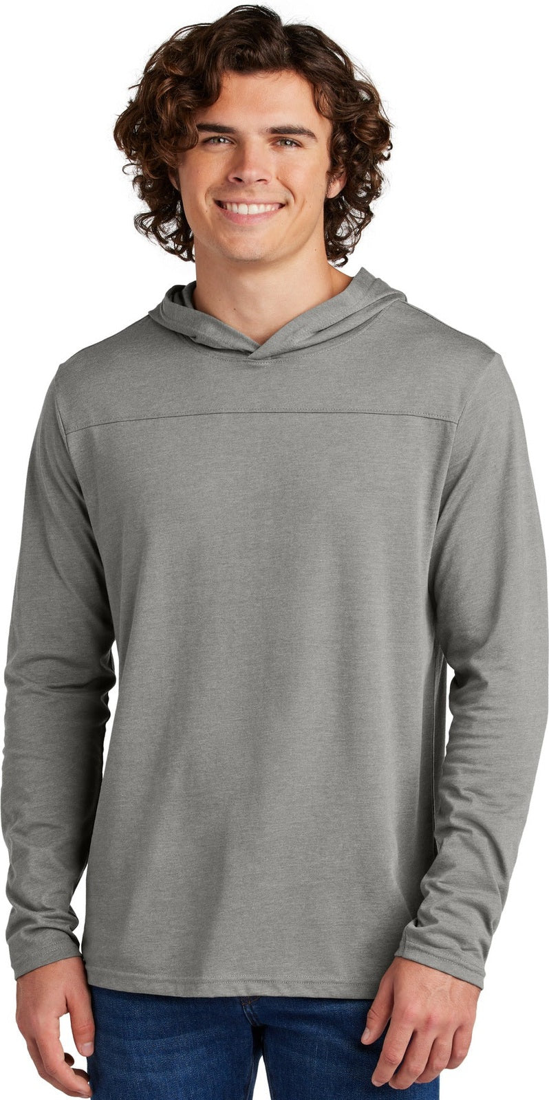 Front View of VtgHtr Sport-Tek Halftime Long Sleeve Hoodie ST6044