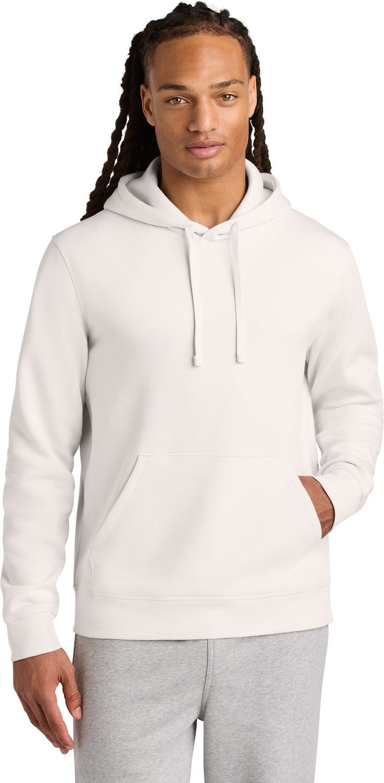 Front View of VtgWhite Stanley/Stella Unisex Drummer 2.0 Hooded Sweatshirt SXU009