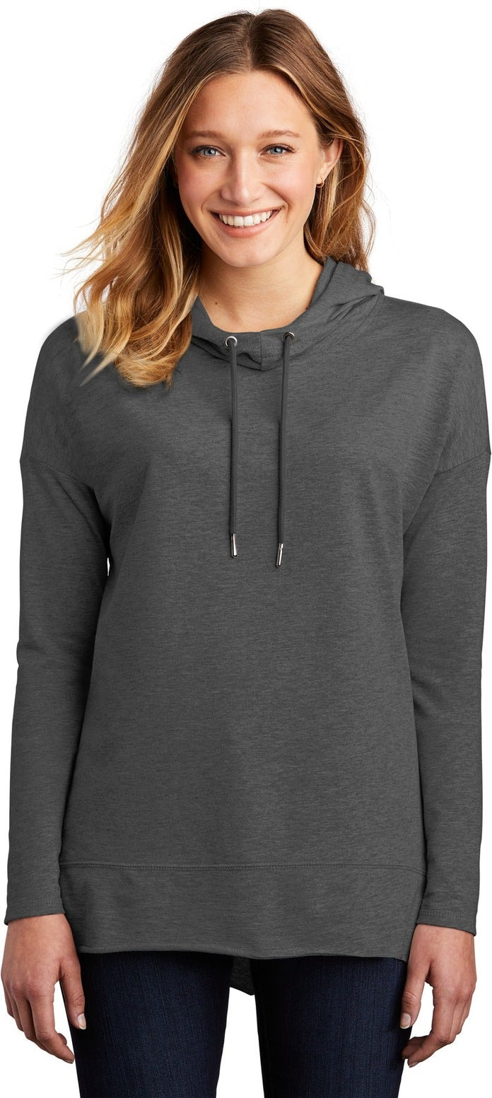 Front View of Washed Coal District Women's Featherweight French Terry Hoodie DT671