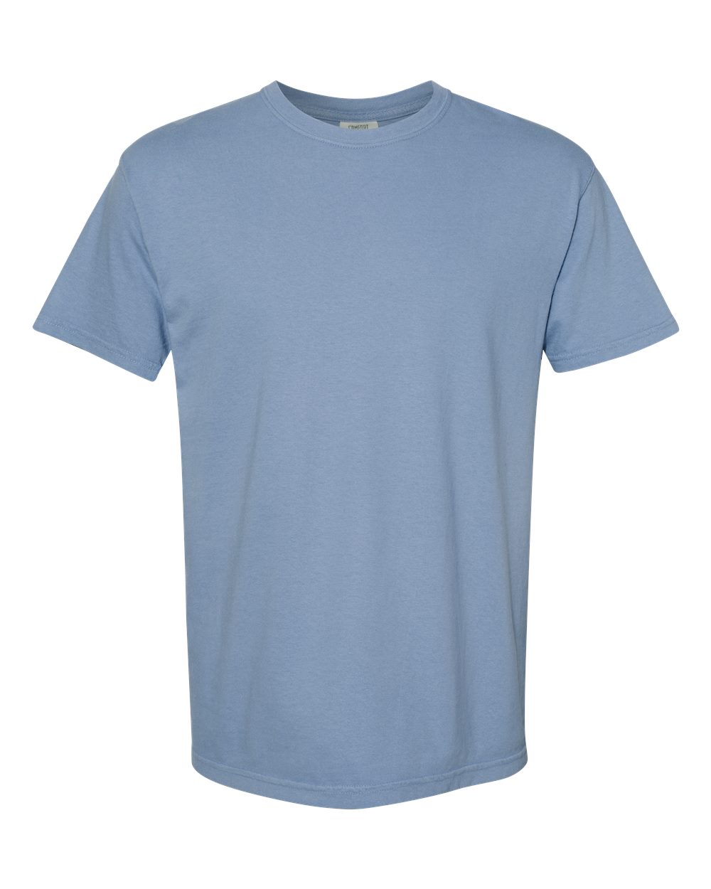 Front View of Washed Denim Garment-Dyed Heavyweight T-Shirt - 1717