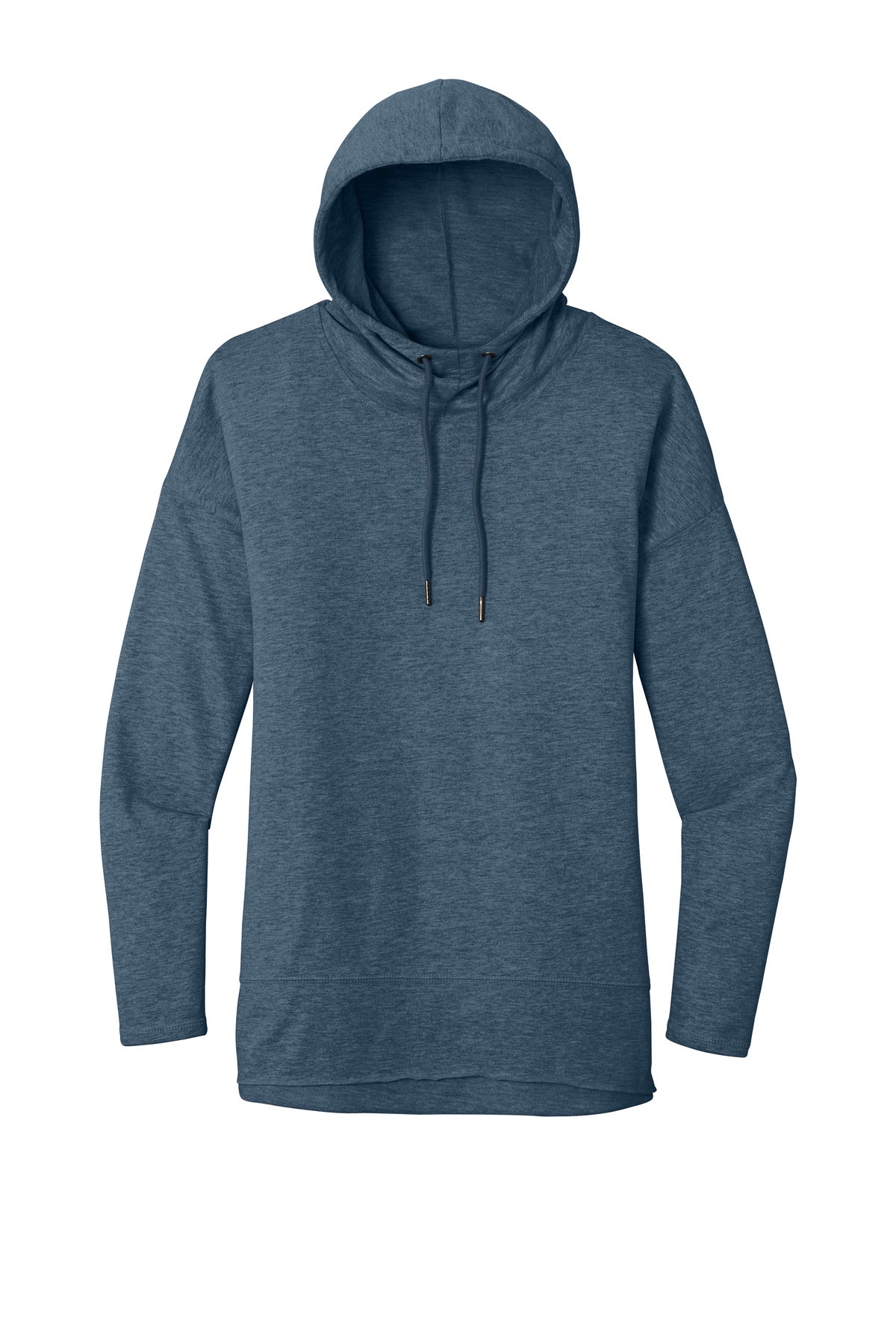Front View of Washed Indigo District Women's Featherweight French Terry Hoodie DT671