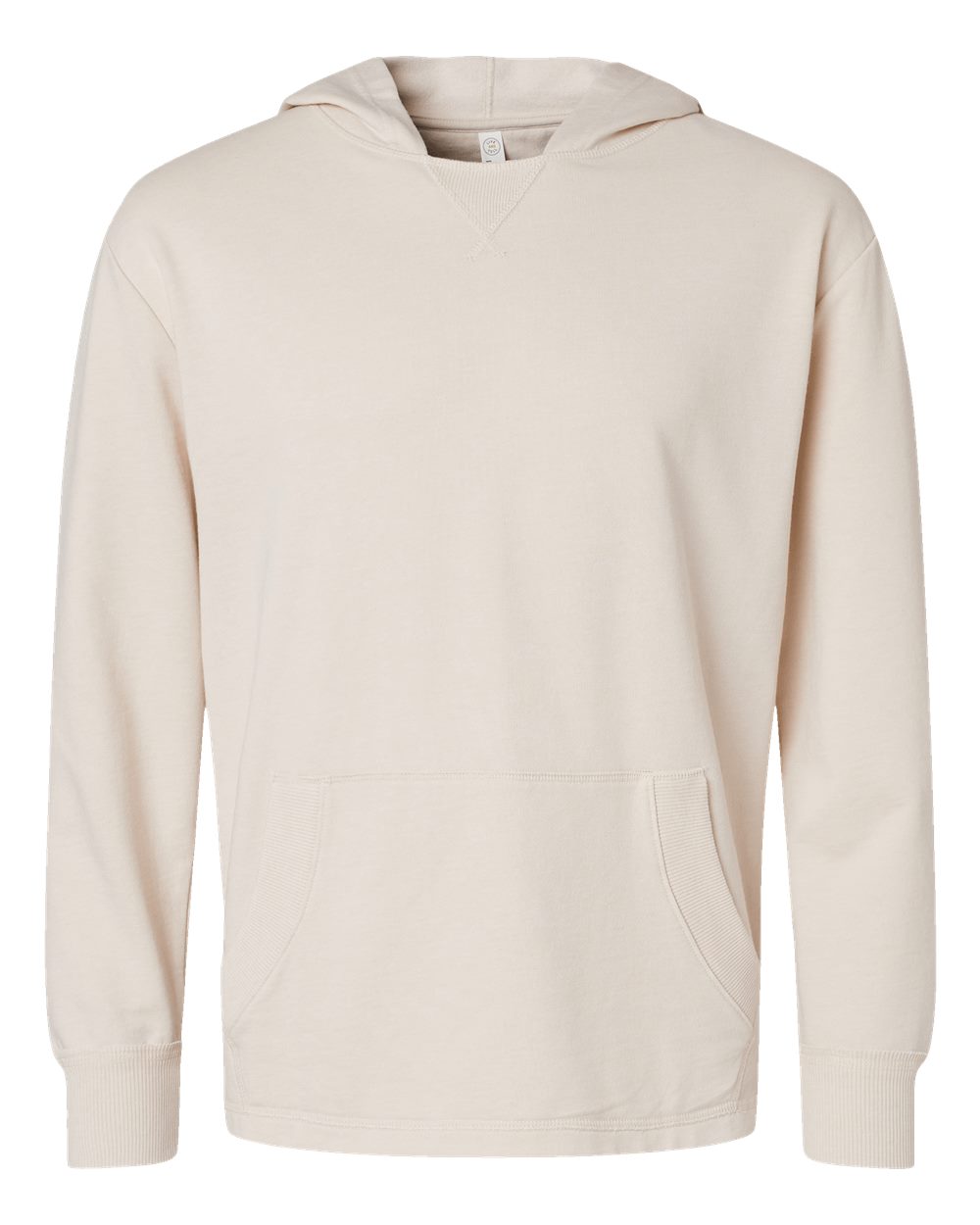 Front View of Washed Natural Vintage Wash Fleece Hoodie - 6936