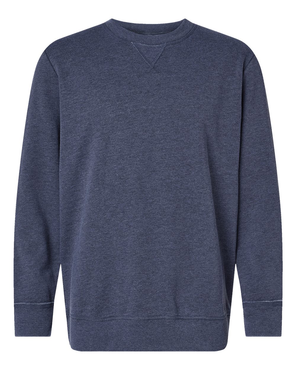 Front View of Washed Navy Vintage Wash Fleece Crewneck Sweatshirt - 6935
