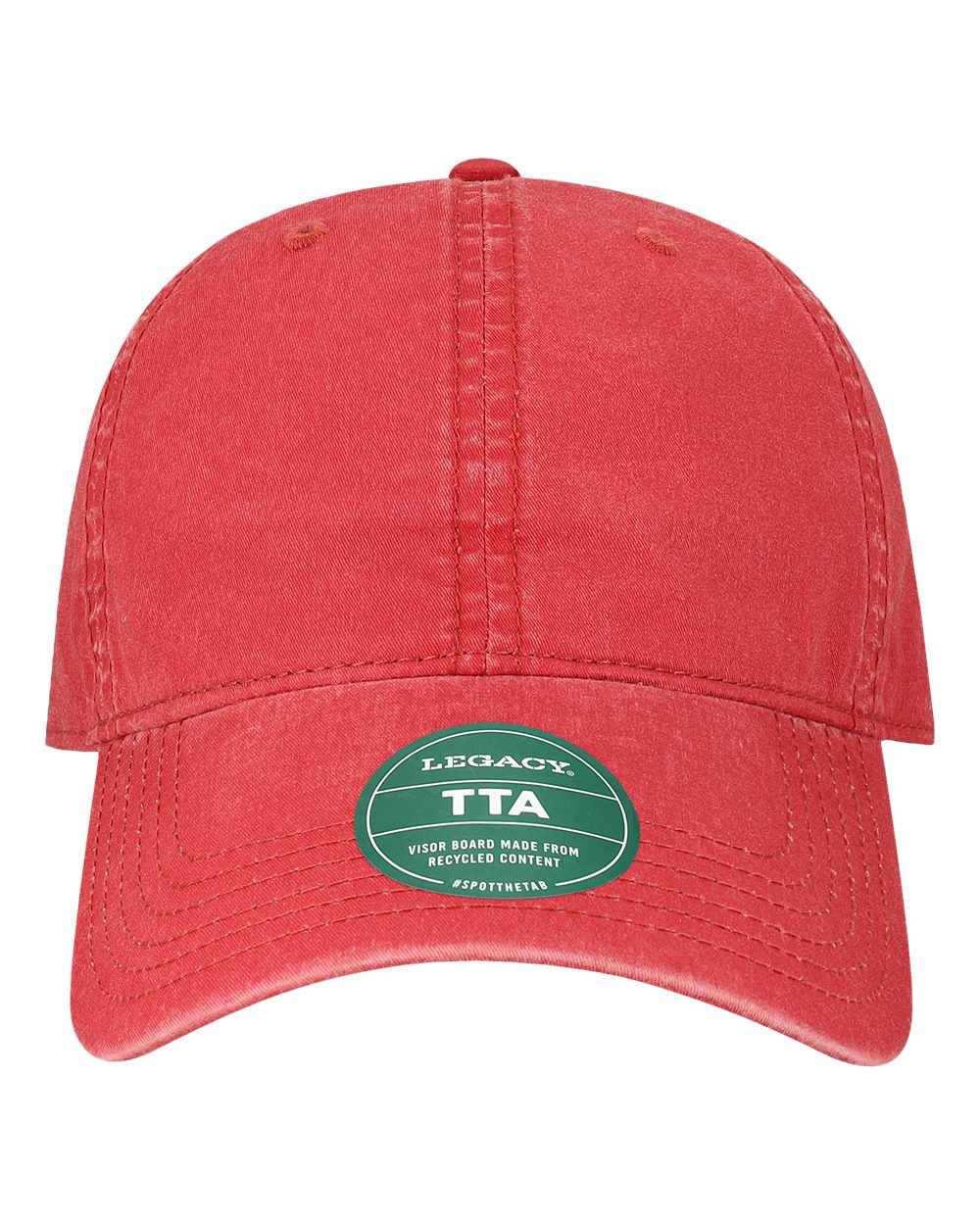 Front View of Weathered Red Terra Twill Cap - TTA