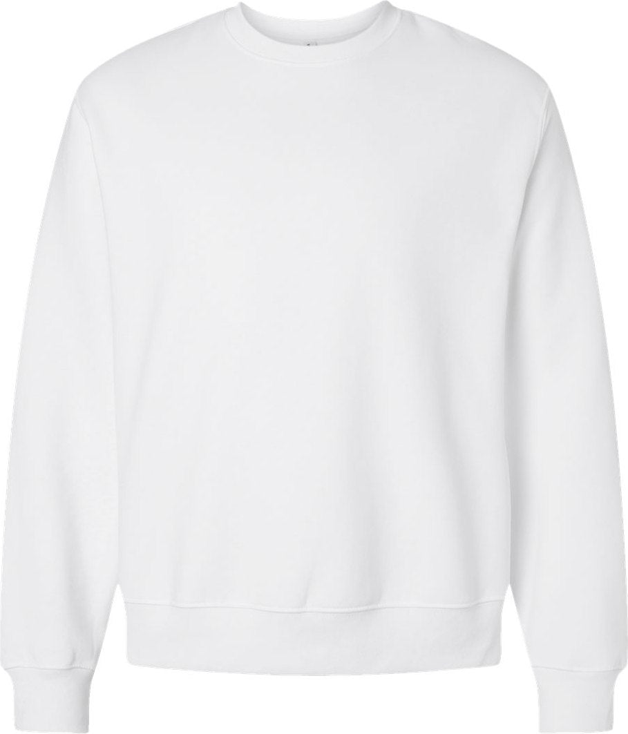 Front View of White 10 oz. Heavyweight Sweatshirt - 4711
