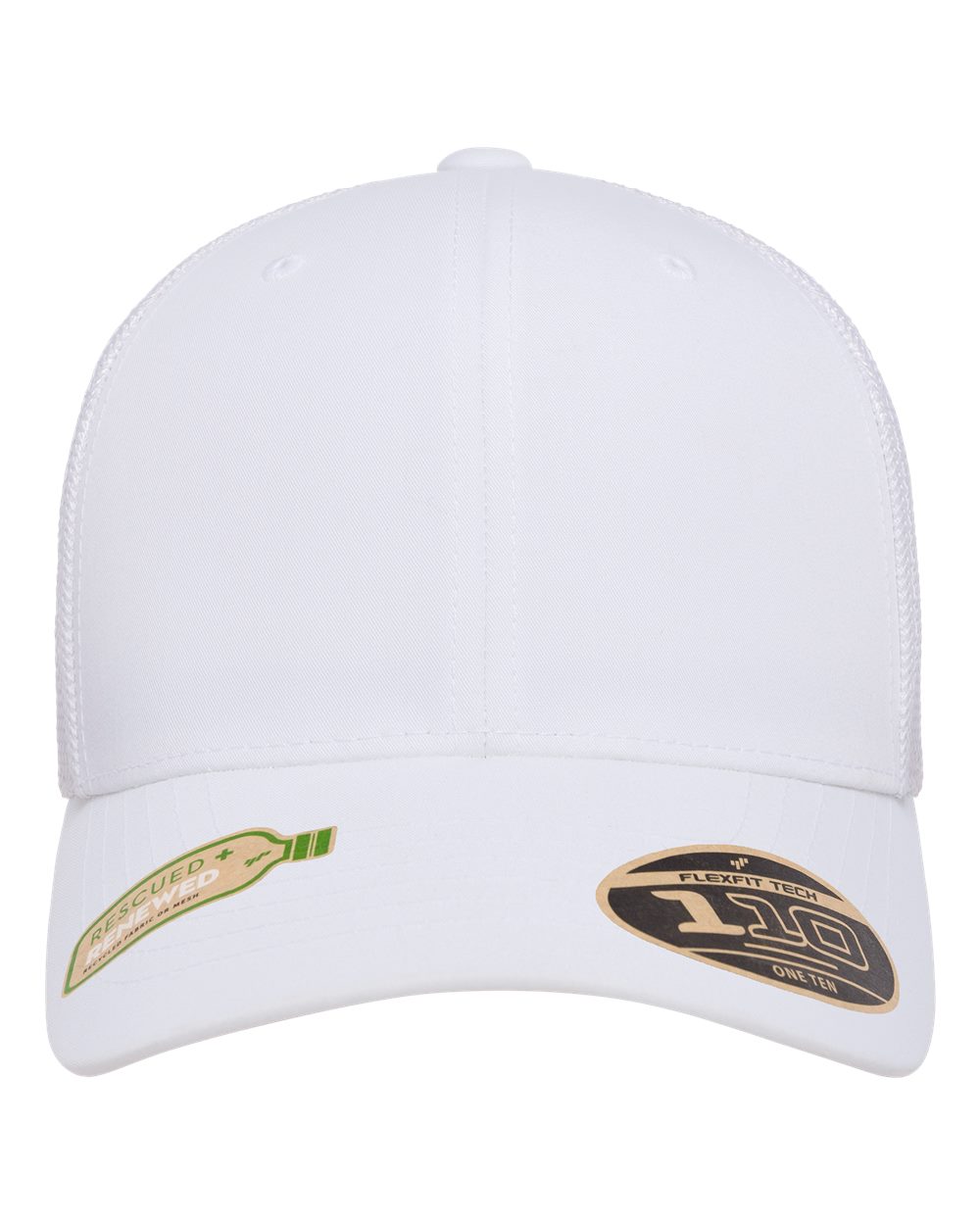 Front View of White 110® Recycled Mesh Cap - 110R