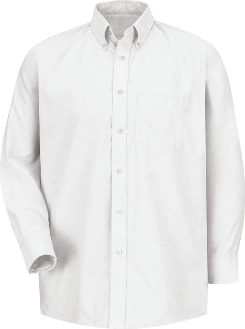 Front View of White 35 Executive Oxford Dress Shirt - Additional Sizes - SR70EXT