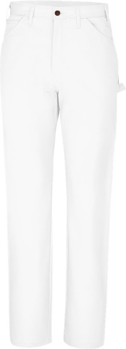 Front View of White - 37 Unhemmed Painter's Utility Pants - Extended Sizes - 2953EXT