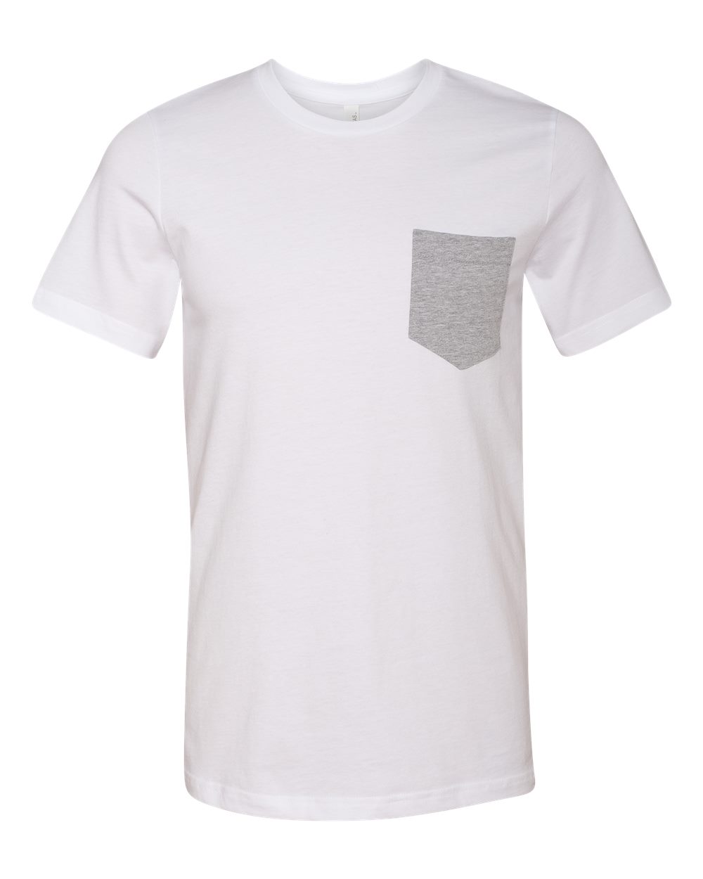 White/ Athletic Heather Jersey Pocket Tee - 3021