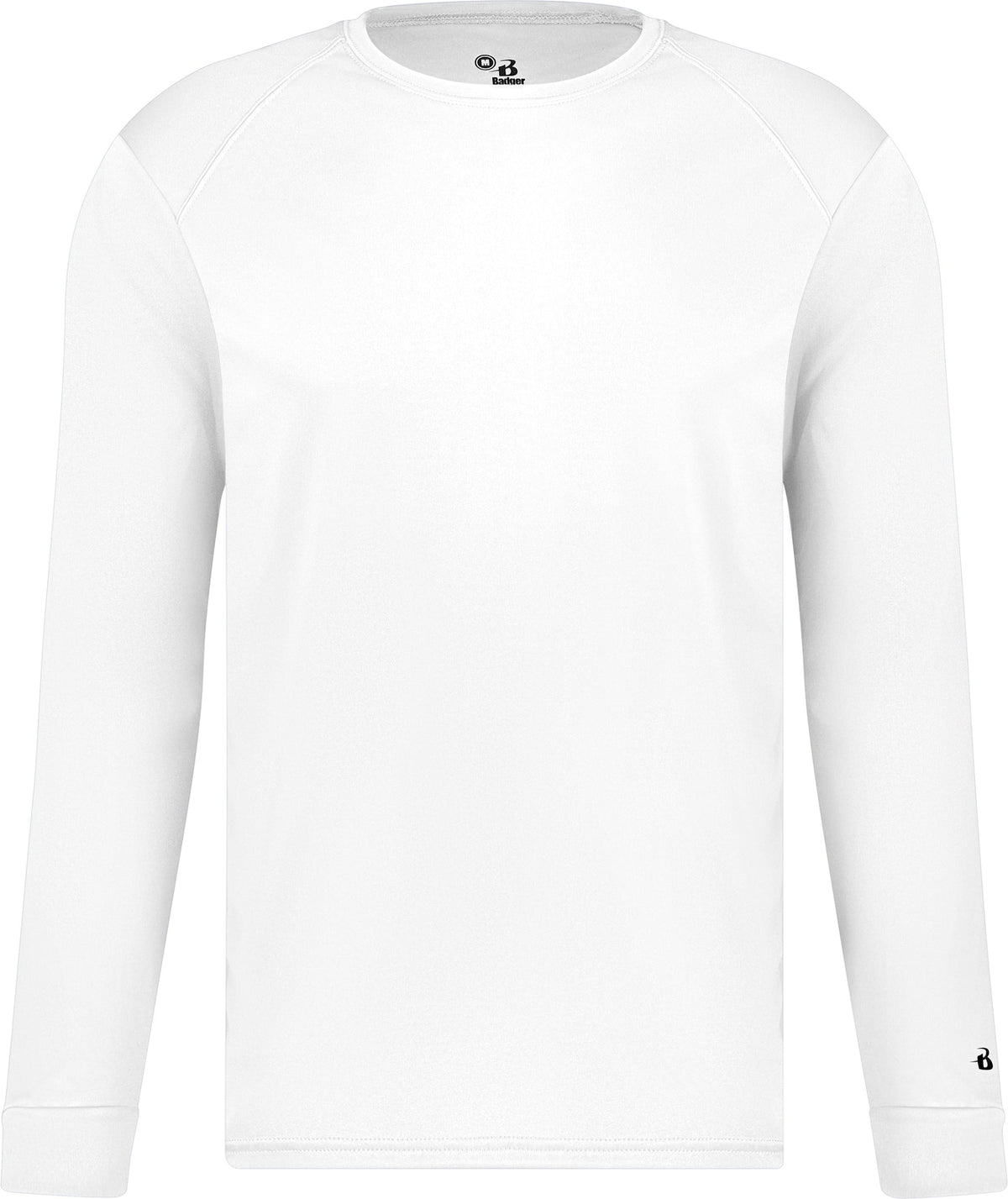 Front View of WHITE B-CORE L/S TEE