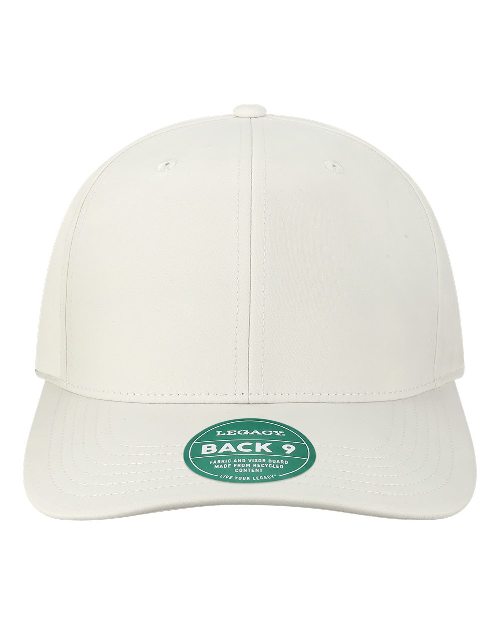 Front View of White Back Nine Cap - B9A