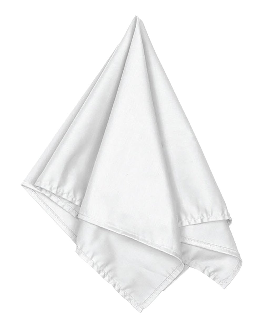 Front View of White Bandana - BA001 plain
