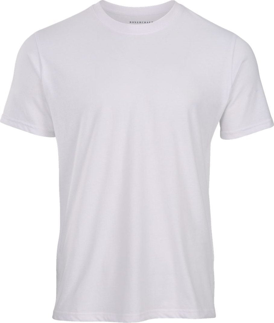 Front View of White Basic Crew T-Shirt - BM2103