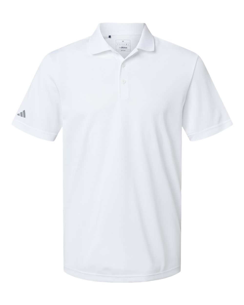 Front View of White Basic Sport Polo - A430 plain