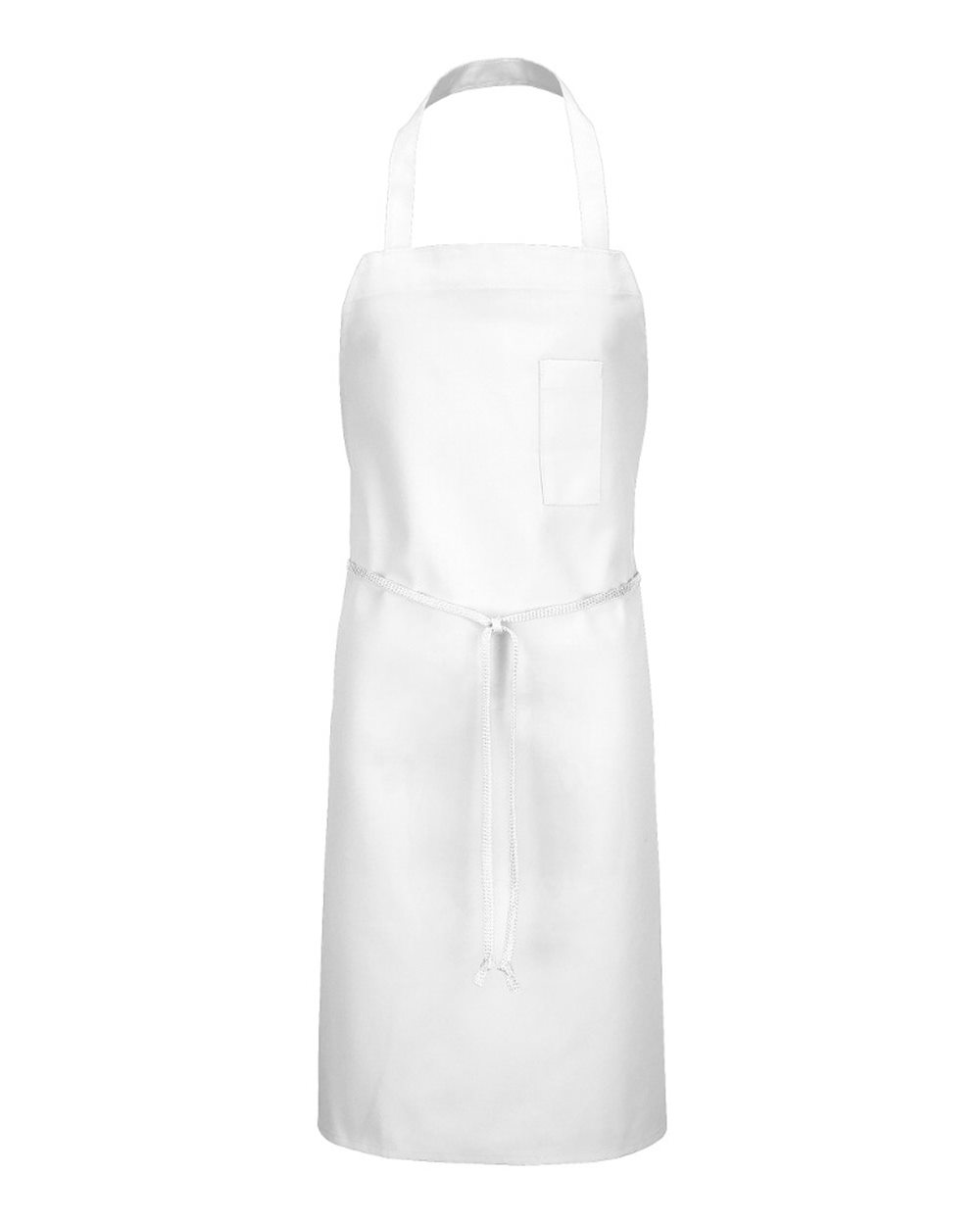 Front View of White Bib Apron - 1430