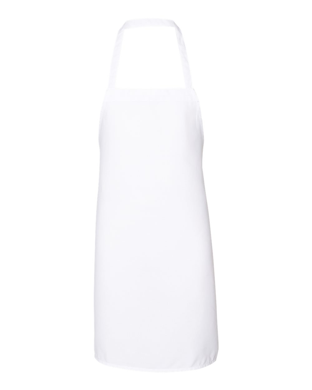 Front View of White Bib Apron - Q4010