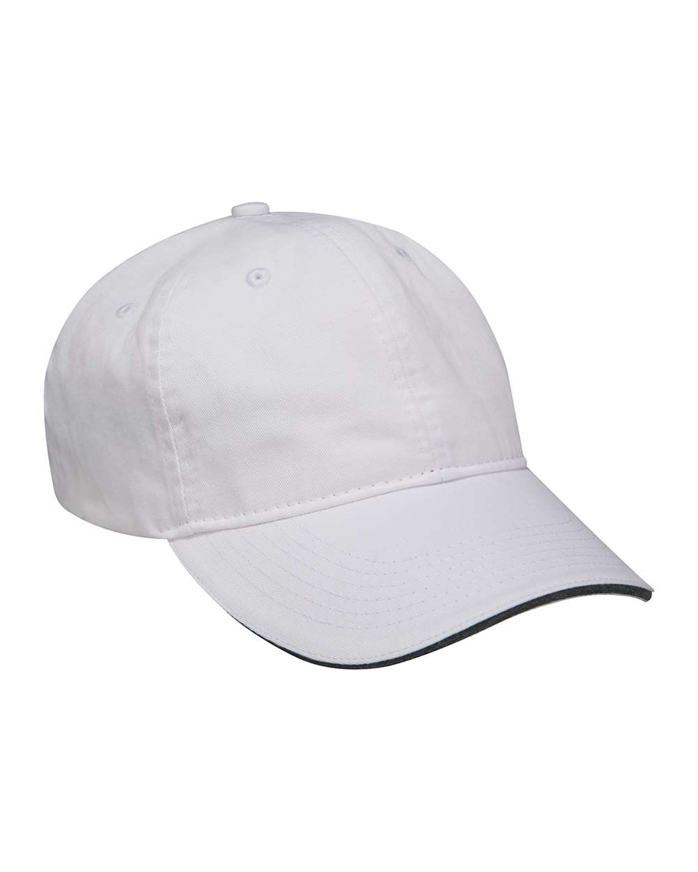 Front View of White/ Black Icon Sandwich Cap - LP107