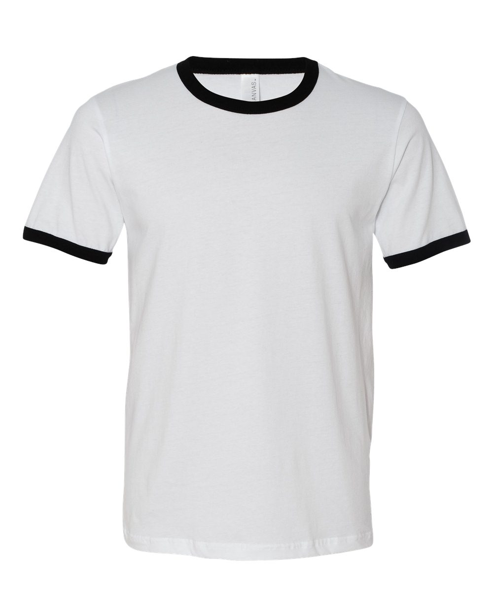 White/ Black Jersey Heather Ringer Tee - 3055