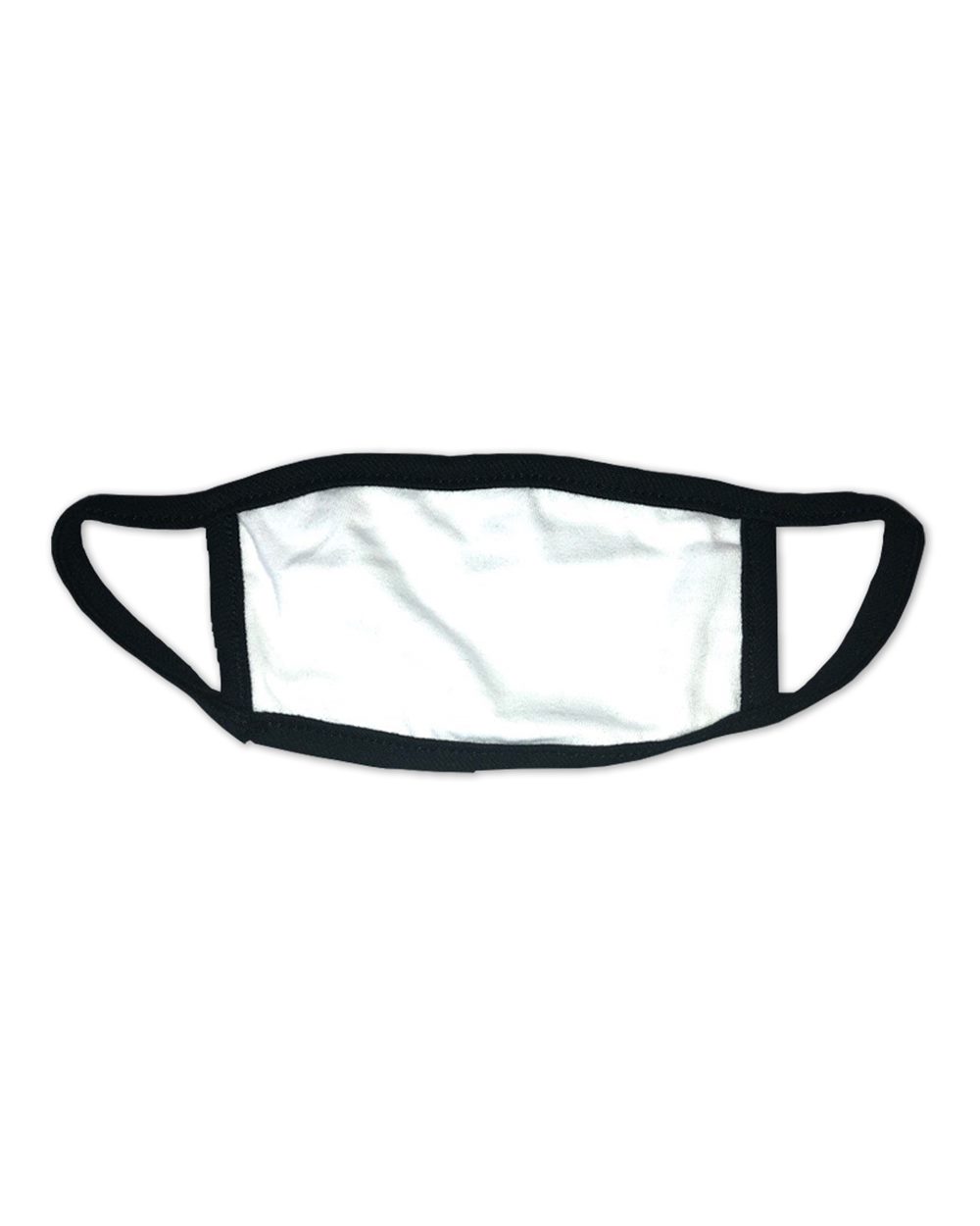 Front View of White/ Black Kids 100% Cotton 2-Ply Face Mask - 005