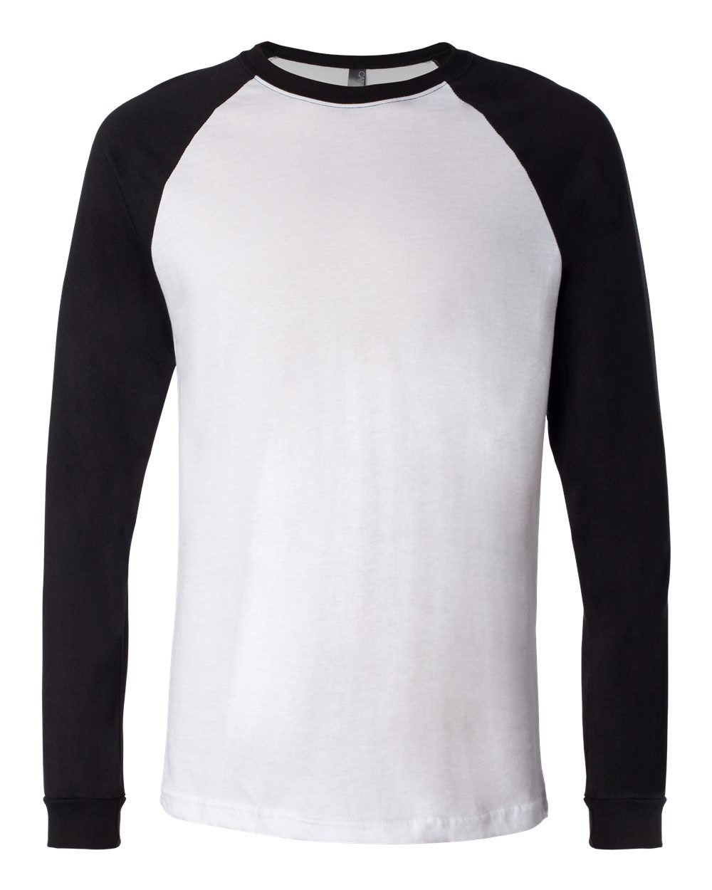 White/ Black Long Sleeve Jersey Baseball Tee - 3000