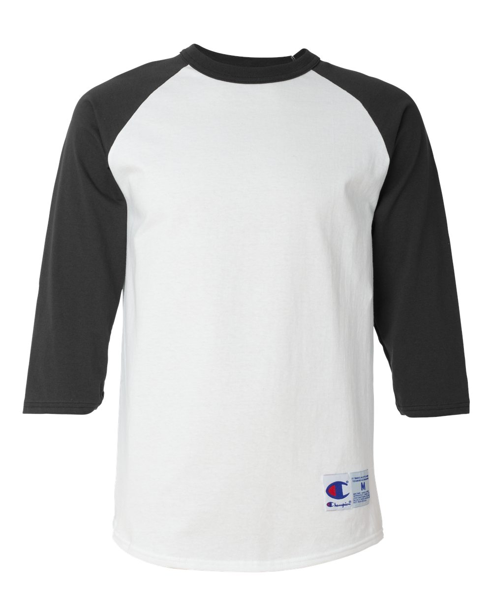 White/ Black Raglan Sleeve Baseball T-Shirt - T137