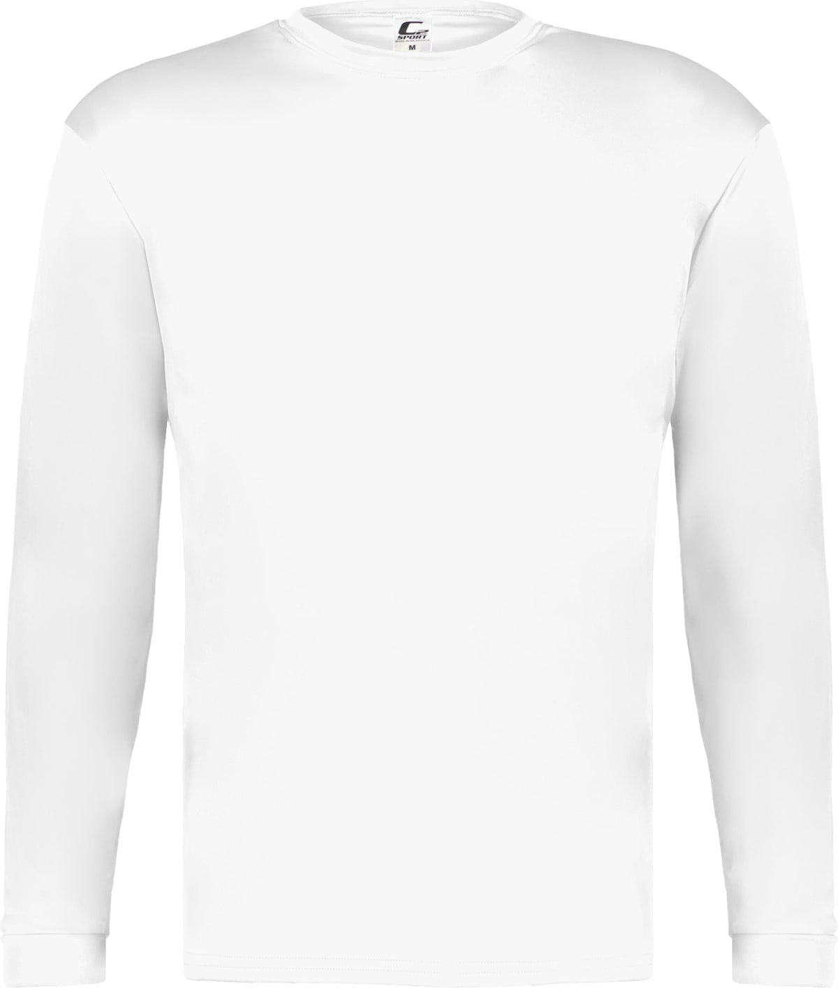Front View of WHITE C2 L/S TEE