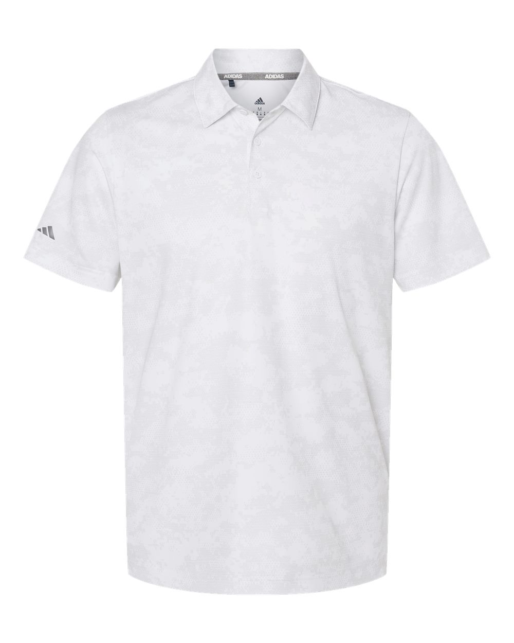 Front View of White Camo Polo - A550