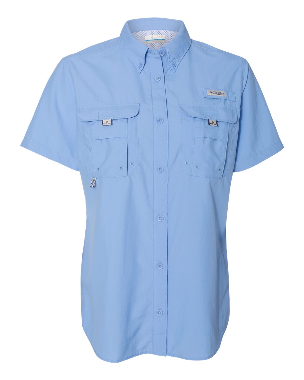 Front View of White Cap Blue Women&#39;s PFG Bahama™ Short Sleeve Shirt - 139655