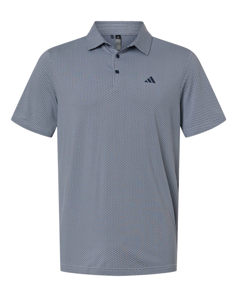 Front View of White/ Collegiate Navy Men's Performance Textured Polo - A2024